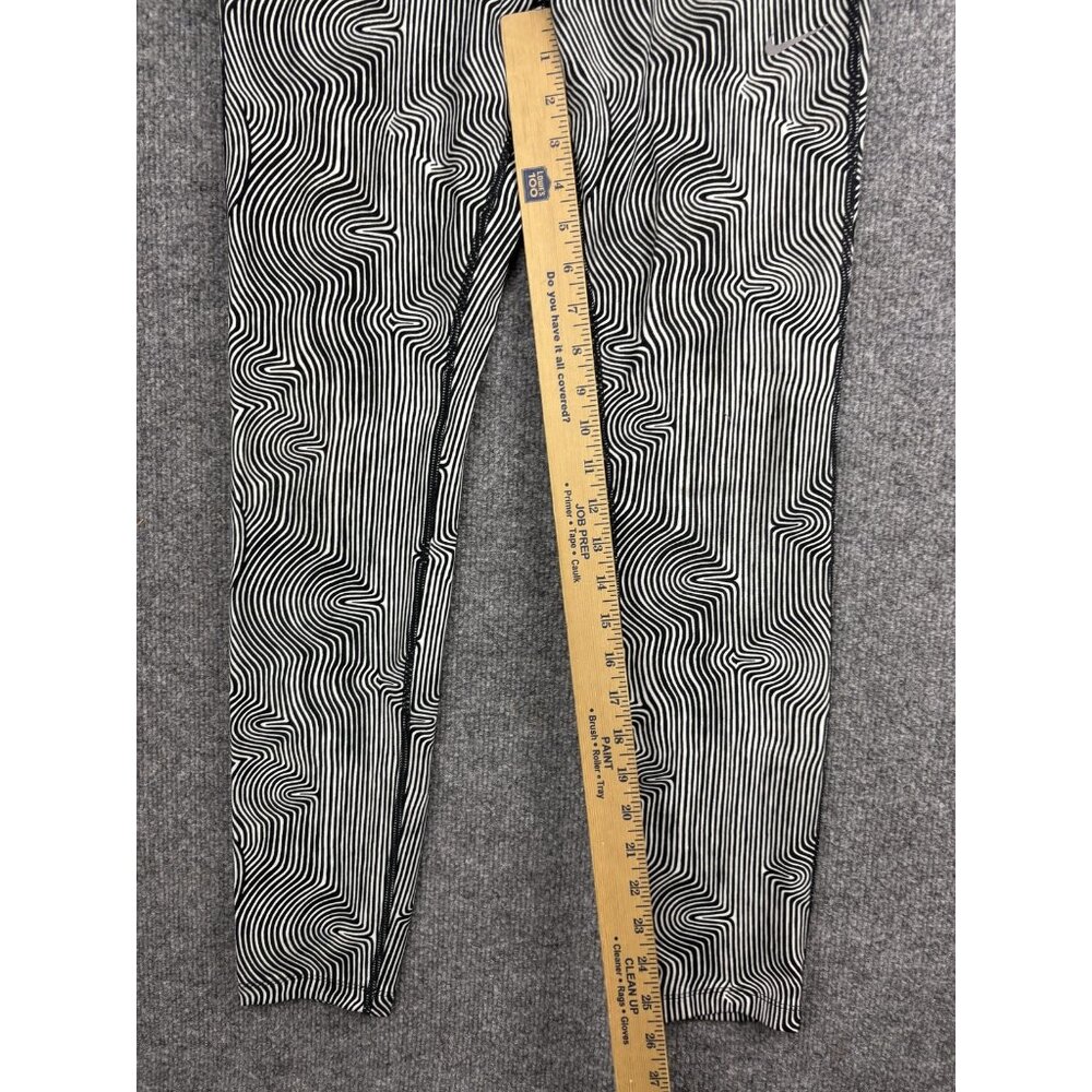 Nike Leggings Womens Medium Black White Mid Rise Dry FIT‎ Fitted Yoga Running - Picture 5 of 7